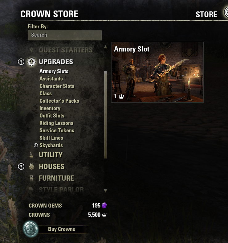 ESO PTS Crown Store
