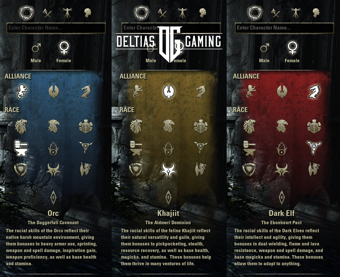 ESO Character Creation Alliances