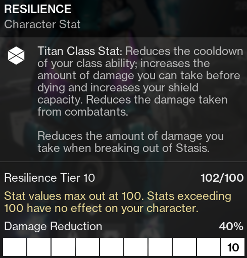 Destiny 2 Resilience damage reduction