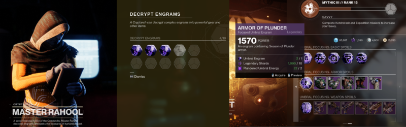 Destiny 2 Umbral engrams and gear
