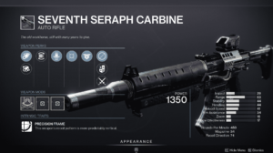 Destiny 2 Seventh Seraph Carabine - Auto Rifle