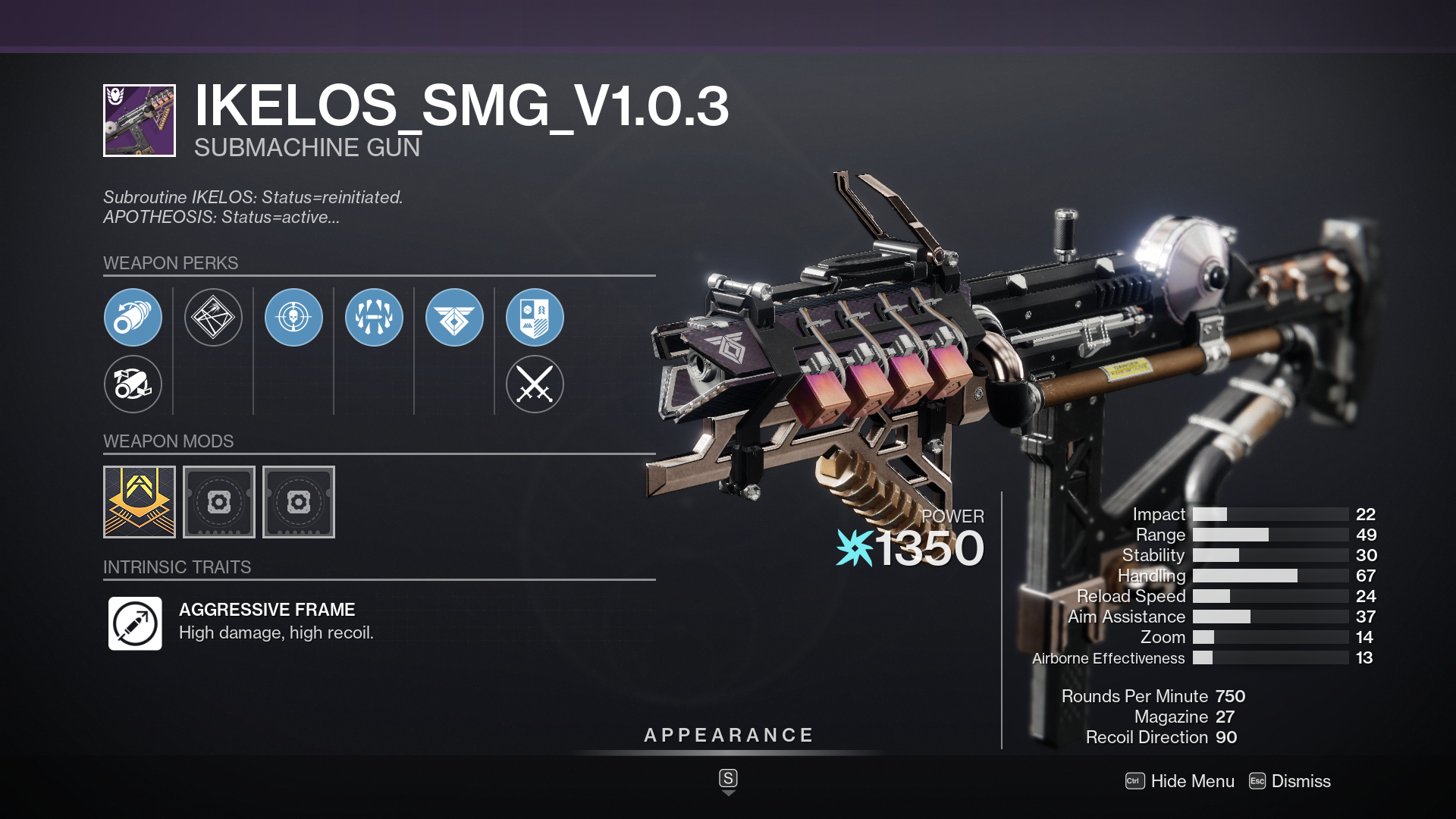 Ikelos_SMG_V1.0.3 Submachine Gun Season 19 Seraph Weapon