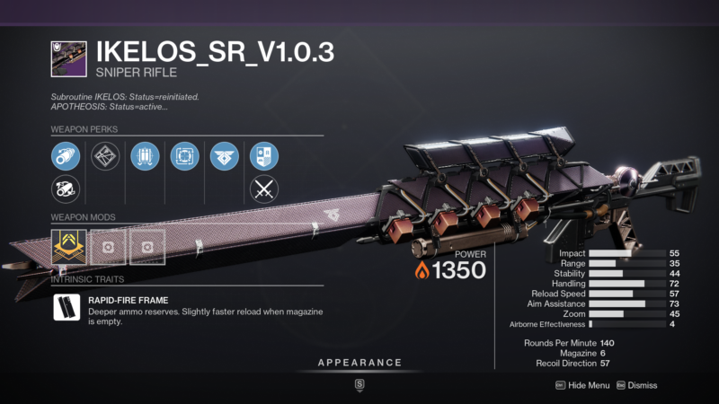 Ikelos_SR_V1.0.3 Sniper Rifle Season 19 Seraph Weapon