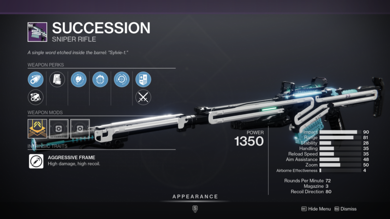 Succession Sniper Rifle Deep Stone Crypt Weapon