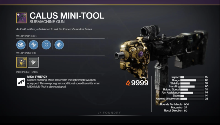 Calus Mini Tool PVP God Roll