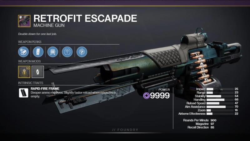 Destiny 2 Retrofit Escapade PvE