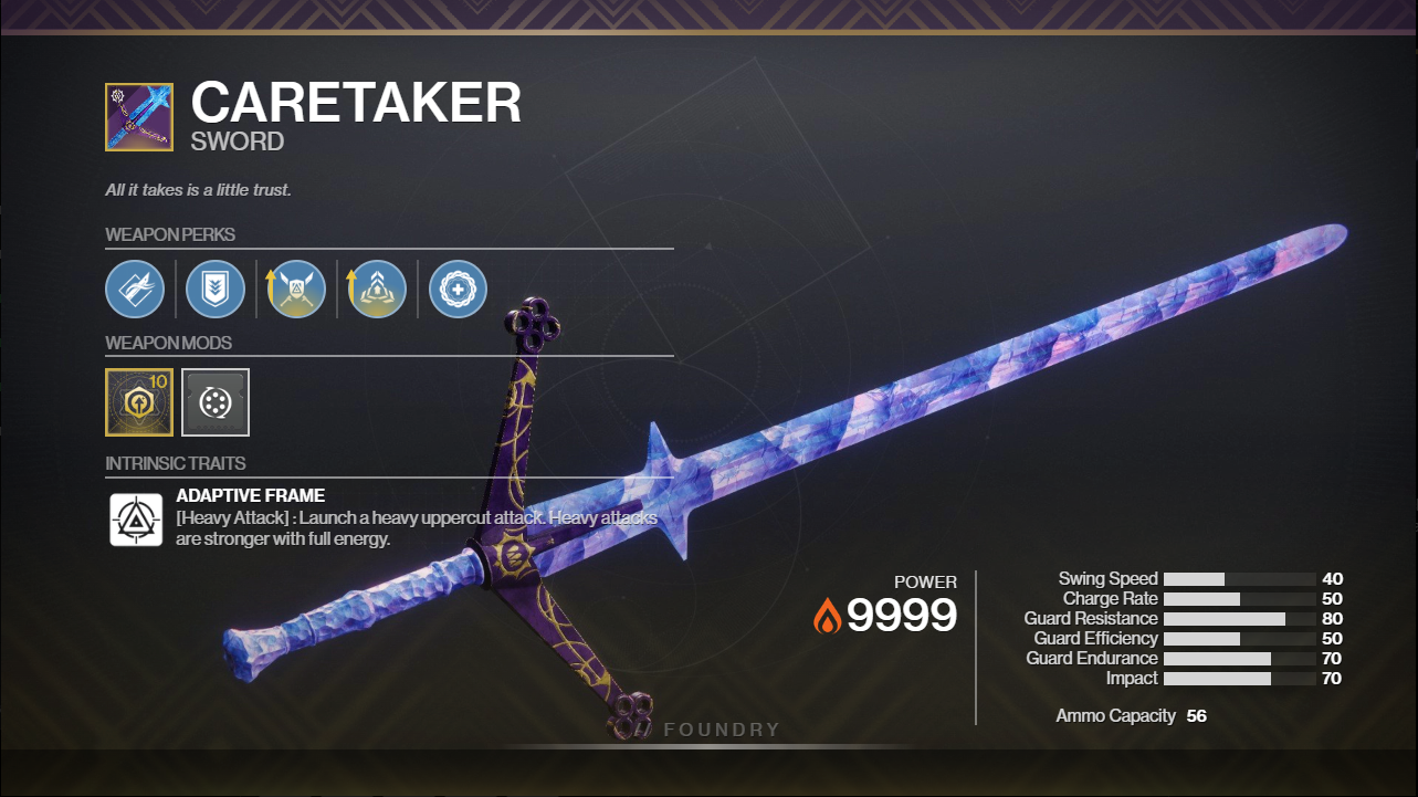 Caretaker PvP God Roll