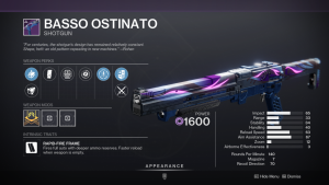 Destiny 2 Basso Ostinato Shotgun