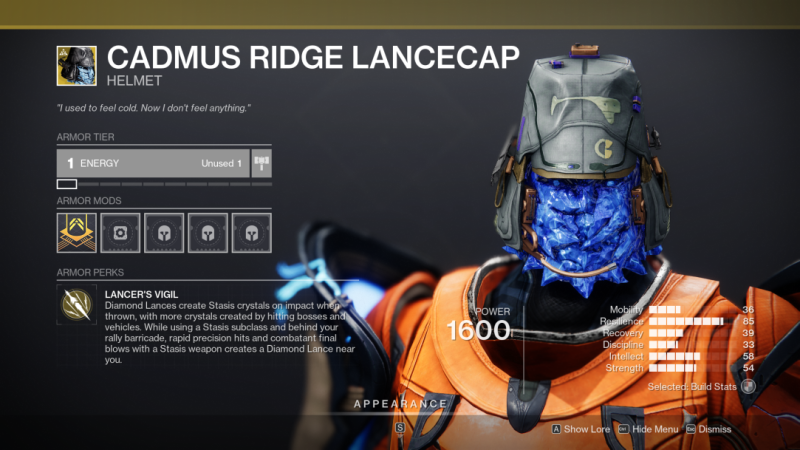 Destiny 2 - Cadmus Ridge Lancecap