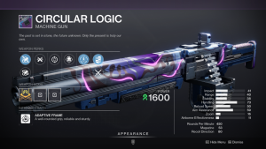 Destiny 2 Circular Logic Machine Gun