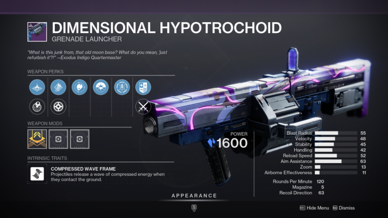 Destiny 2 - Dimensional Hypotrochoid