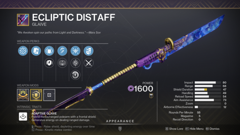 Destiny 2 - Ecliptic Distaff