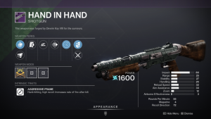 Destiny 2 Hand in Hand Shotgun