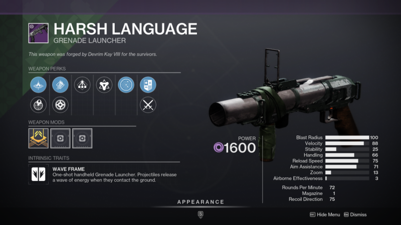 Destiny 2 - Harsh Language
