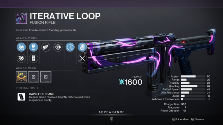 Destiny 2 Iterative Loop Fusion Rifle - Deltia's Gaming