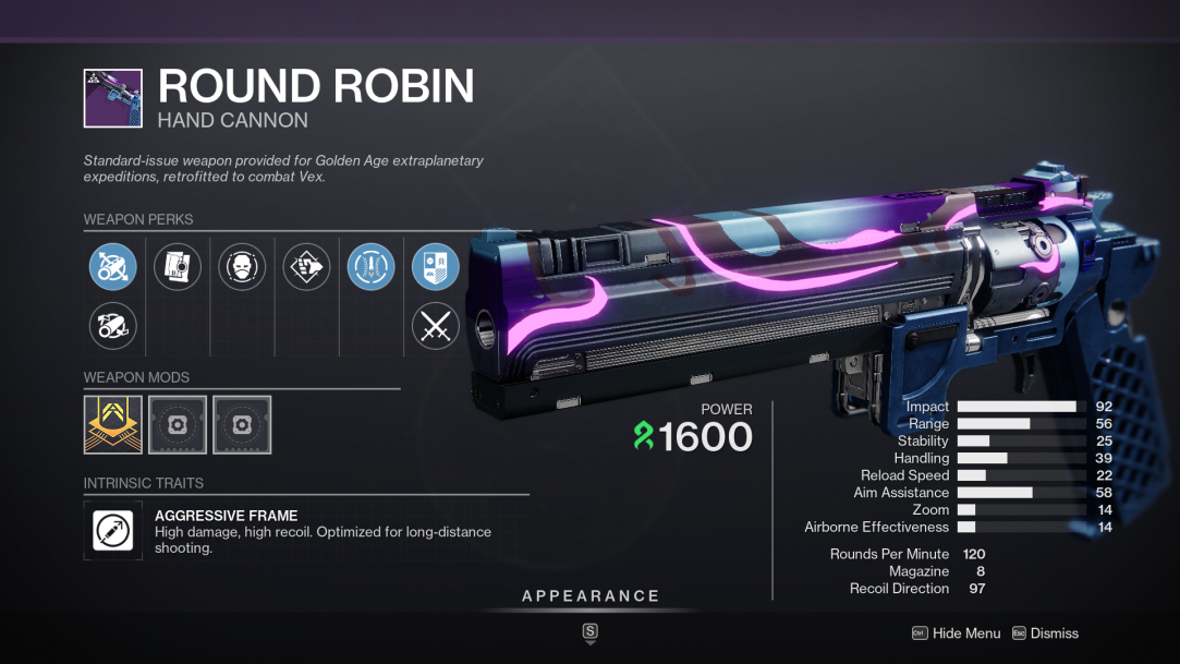 Destiny 2 Round Robin Hand Cannon