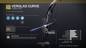 Destiny 2 Verglas Curve Exotic Bow