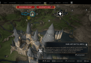 Hogwarts Legacy - Dark Arts Battle Arena Map Location