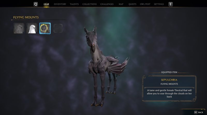 Thestral Mount in Gear inventory