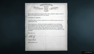 Hogwarts Legacy - Letter