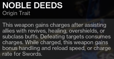 Noble Deeds Destiny 2 Origin Trait