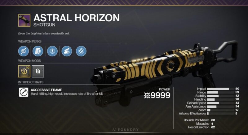 Astral Horizon PvE God Roll Destiny 2