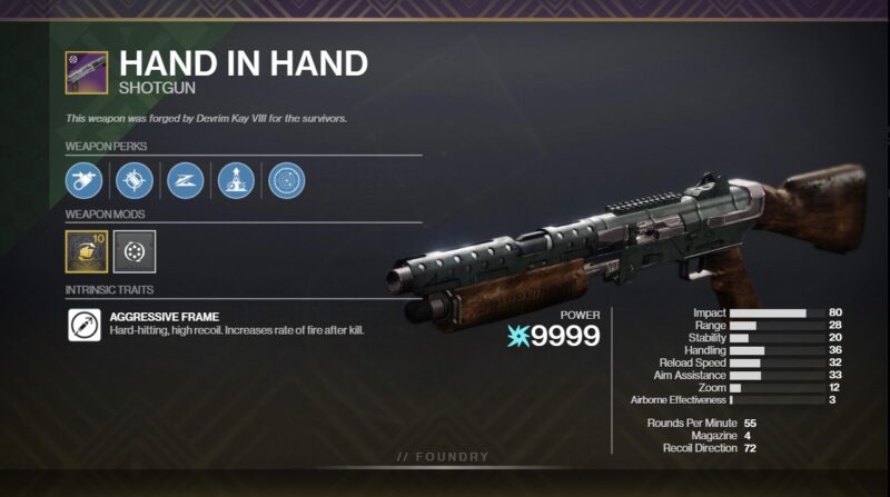 Hand In Hand PVP God Roll