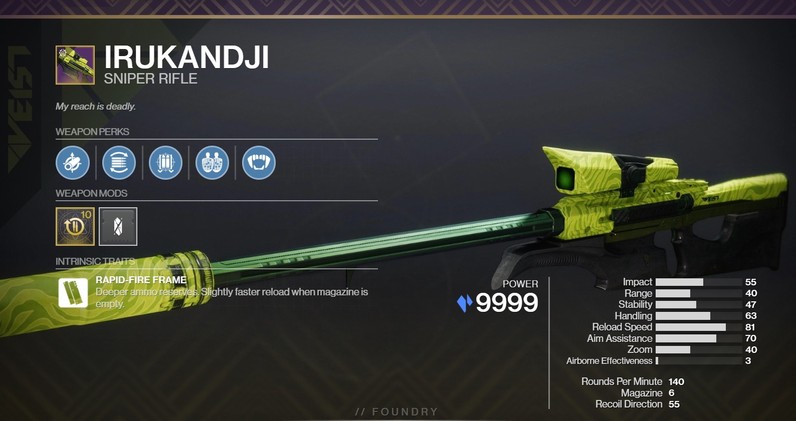 Irukandji PvE God Roll Destiny 2