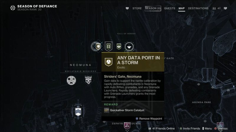 Quicksilver Storm Catalyst Quest Location