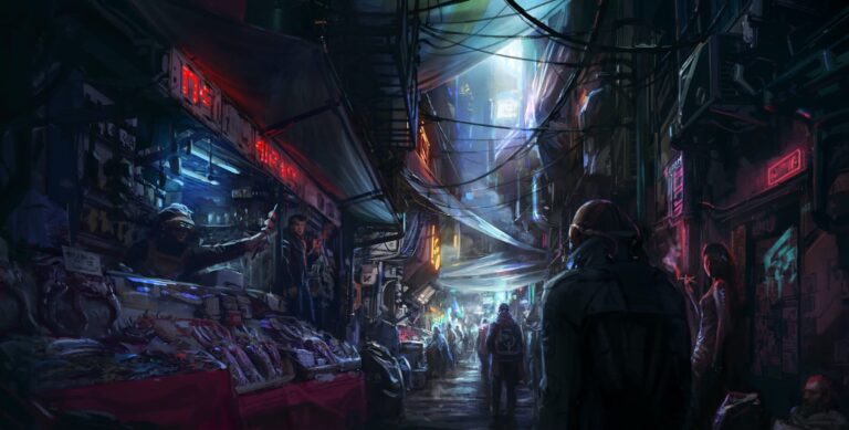 Starfield Neon City Concept Art