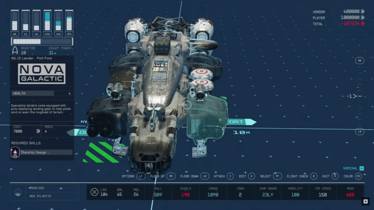 Starfield Shipbuilding User Interface Preview - Deltia's Gaming