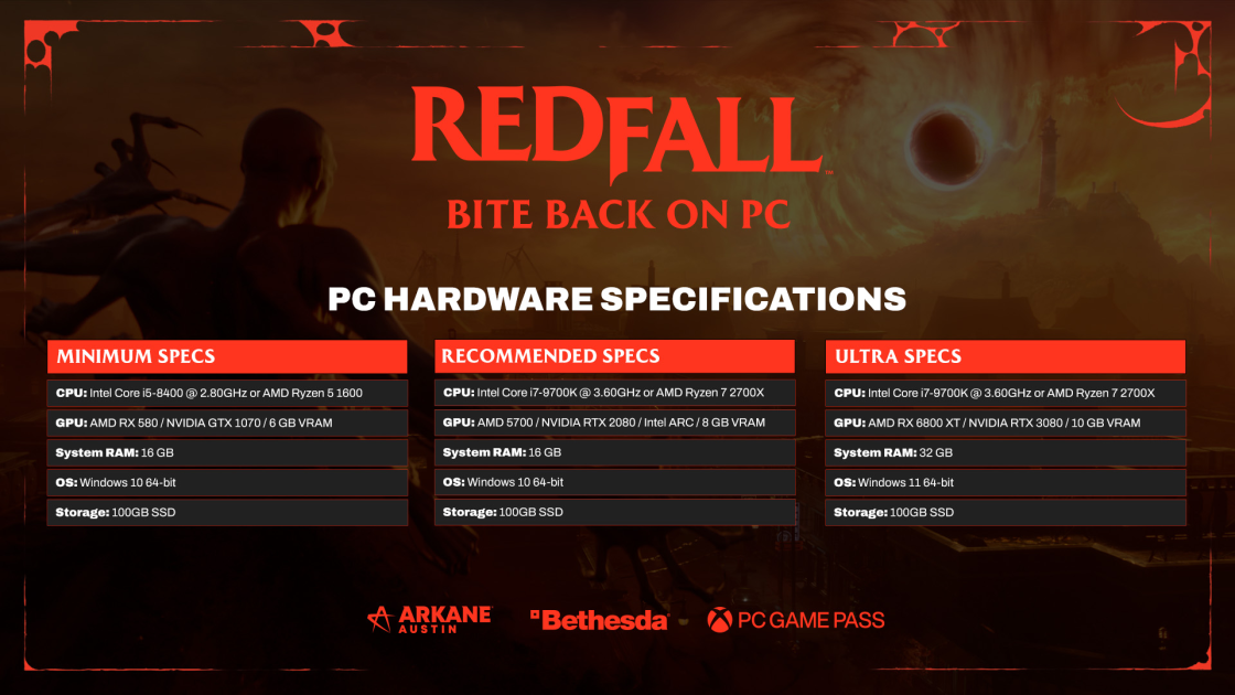 Redfall está disponível no Xbox Series e PC, direto no Game Pass