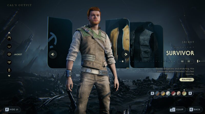 Customization Options in Jedi Survivor - Cal Outfit and Hair