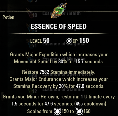 ESO Essence of Speed Potion