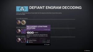 Recovered Leviathan Weapons