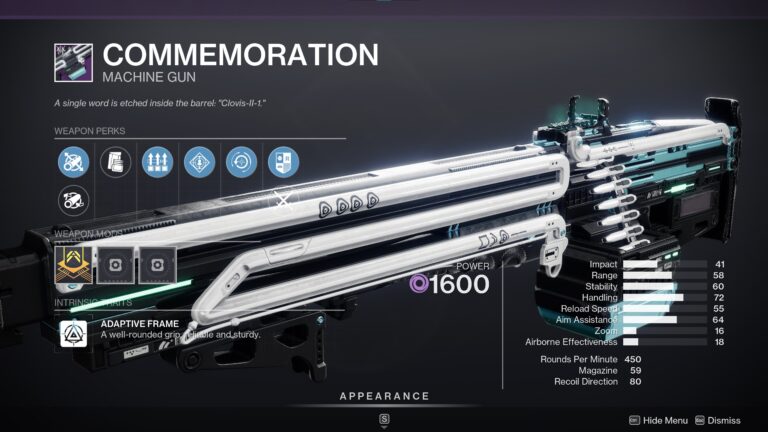 Commemoration Adaptive Frame Machine Gun