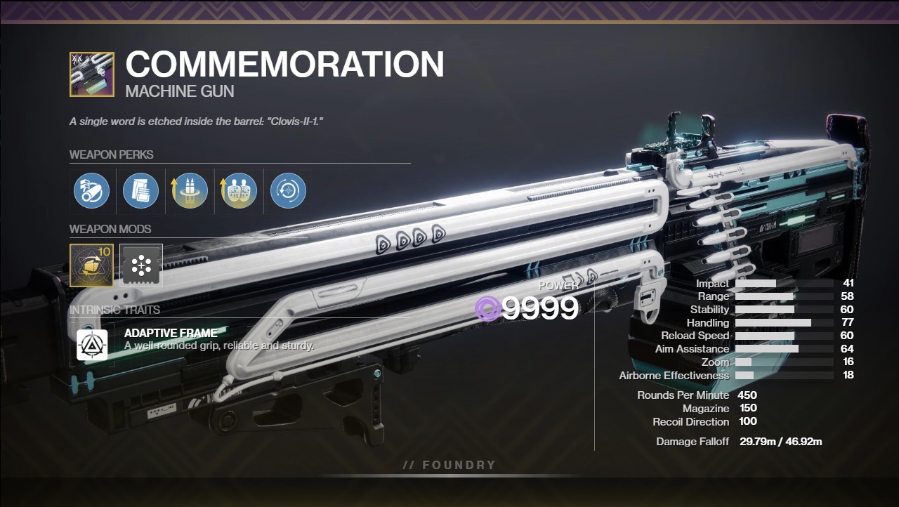 Destiny 2 Commemoration God Roll And How To Get - Deltia's Gaming