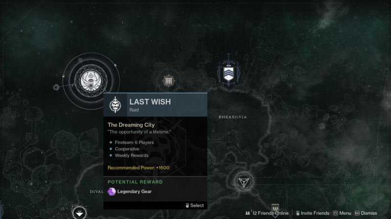 Destiny 2 Last Wish Raid Location