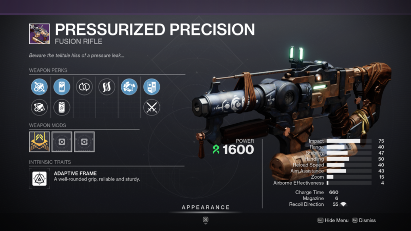 Destiny 2 Pressurized Precision Fusion Rifle
