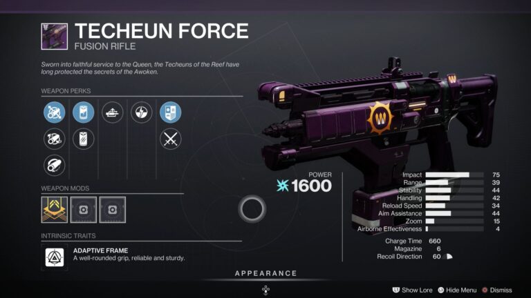 Destiny 2 Techeun Force Fusion Rifle