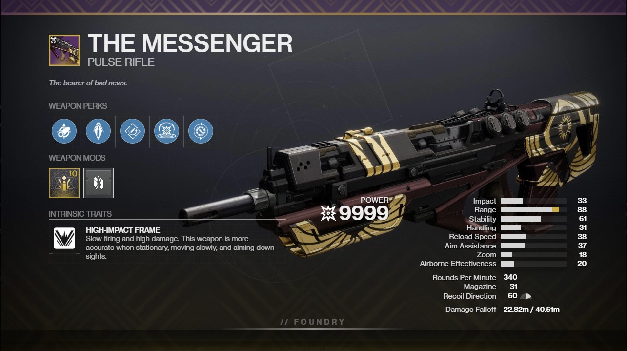 Destiny 2 The Messenger God Roll and How to Get Deltia's Gaming