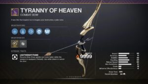 Destiny 2 Tyranny of Heaven PVE God Roll