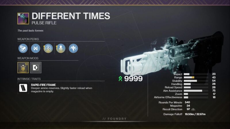 Different Times PvP God Roll