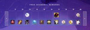 Season 21 Rank 71 – 80 Rewards Destiny 2