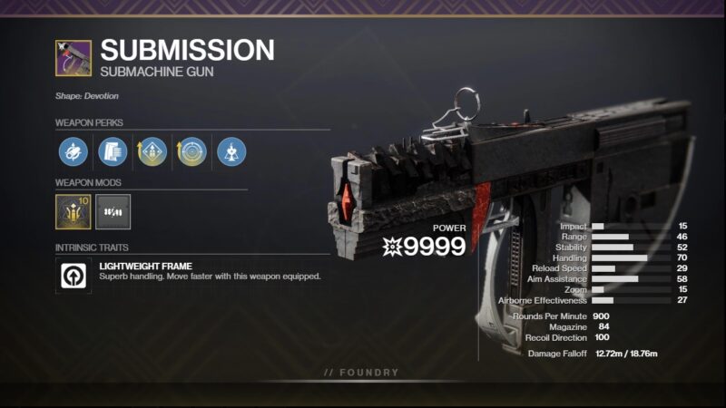 Submission PVE God Roll