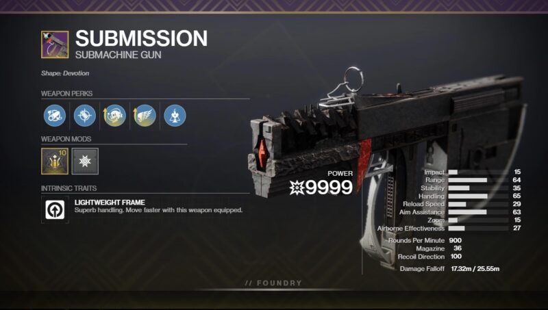 Submission PVP God Roll