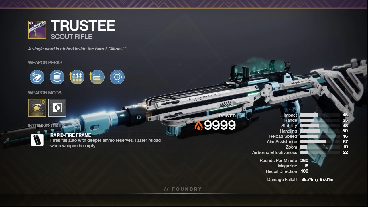 Trustee PVP God Roll