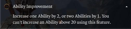 Baldur's Gate 3 Ability improvement Feat
