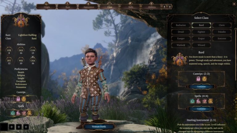 Baldur's Gate 3 Halfling in character creation example