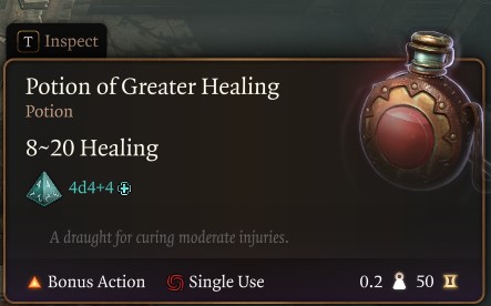 Baldur's Gate 3 Potion of Greater Healing